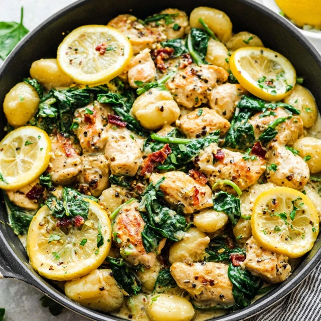 BLISSFUL LEMON CHICKEN GNOCCHI WITH SPINACH