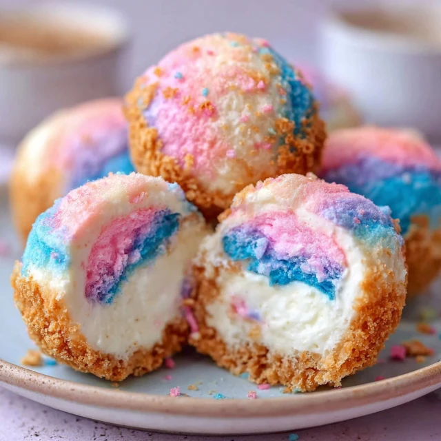 CARNIVAL COTTON CANDY CHEESECAKE BOMBS