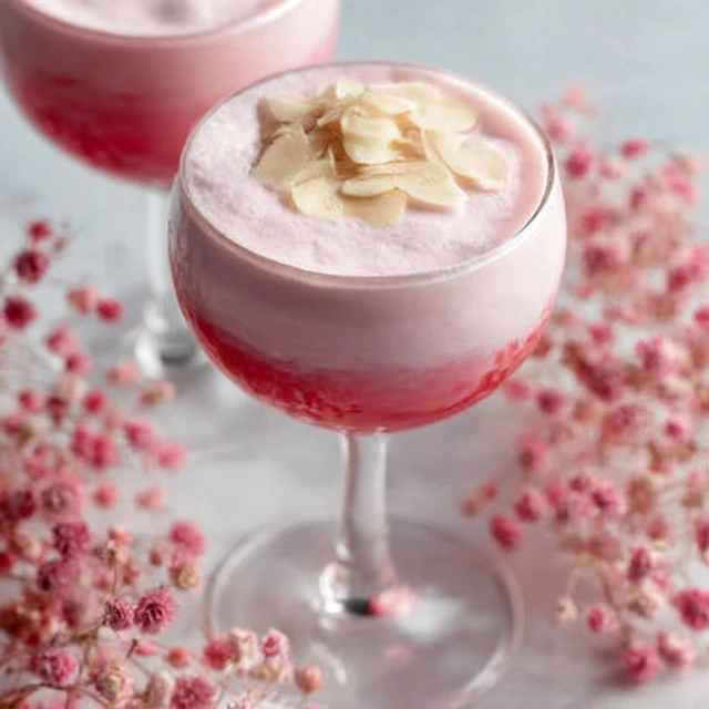 CREAMY RETRO PINK SQUIRREL COCKTAIL WITH ALMOND