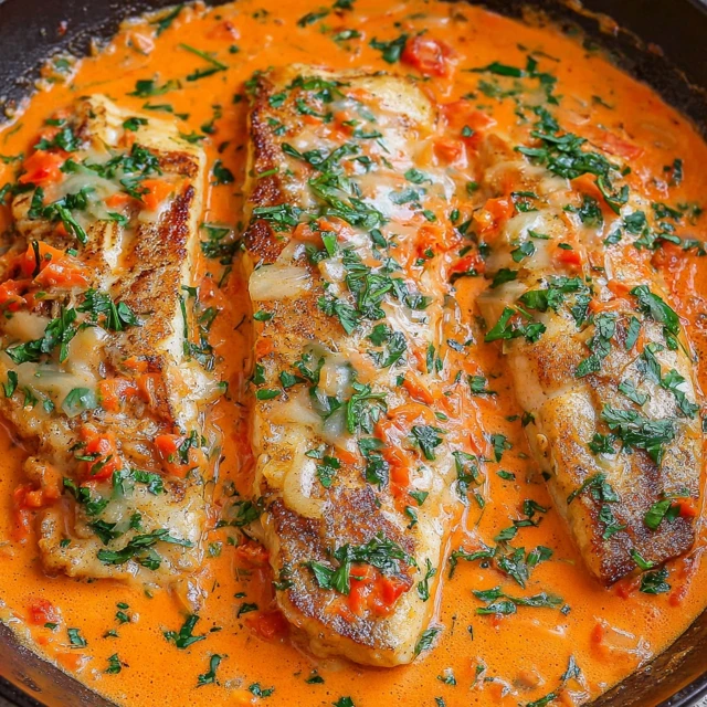CRISPY TILAPIA IN ROASTED PEPPER SAUCE PERFECTION