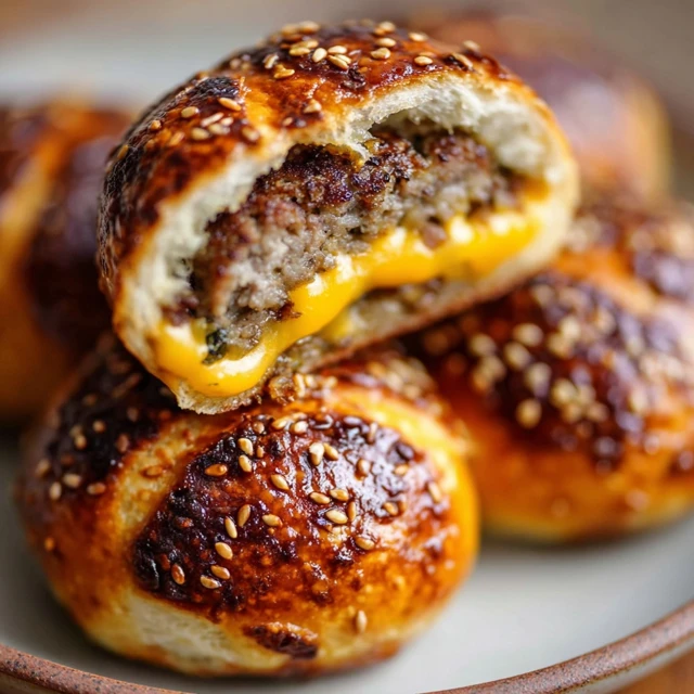 EPIC CHEESY CHEESEBURGER PRETZEL BOMBS