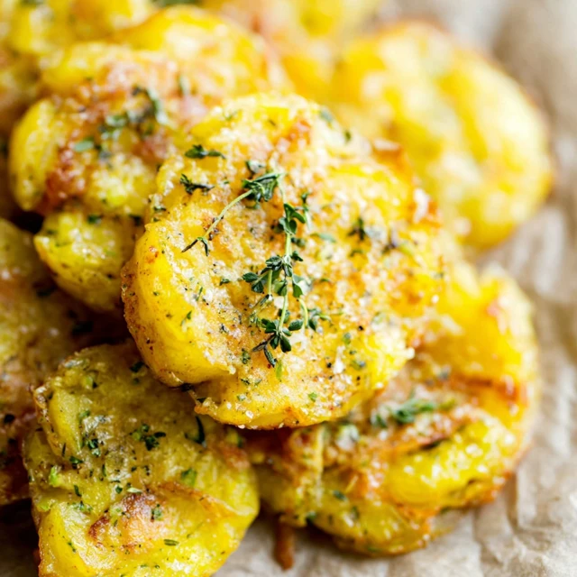 FOOLPROOF CRISPY GARLIC PARMESAN SMASHED POTATOES