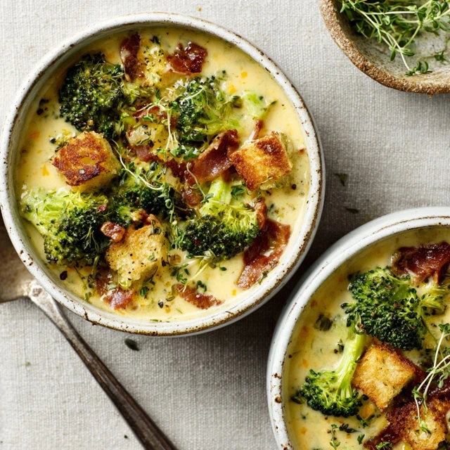HIGH PROTEIN BROCCOLI CHEDDAR SOUP GLOW UP