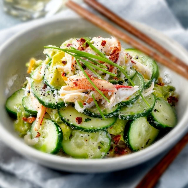 NO COOK SPICY CUCUMBER SALAD WITH CRAB