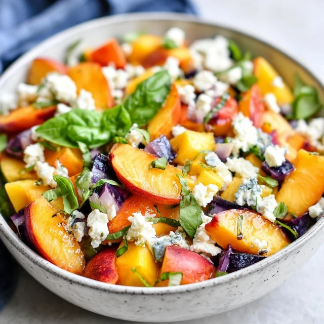 SUN-KISSED PEACH FETA SALAD WITH BASIL