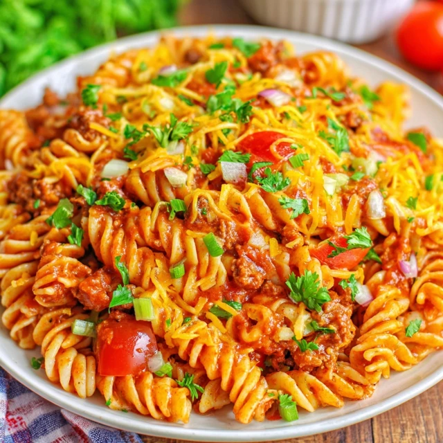 SUNSET TACO PASTA SALAD WITH CATALINA DRESSING