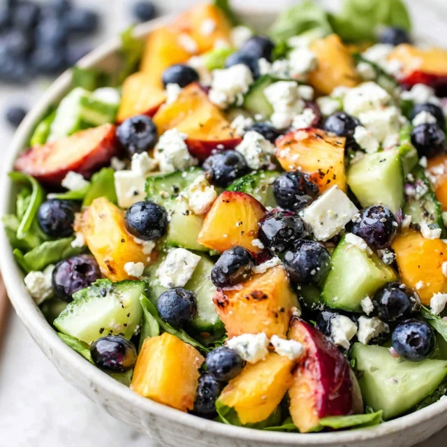 SUNSHINE BLUEBERRY PEACH FETA SALAD