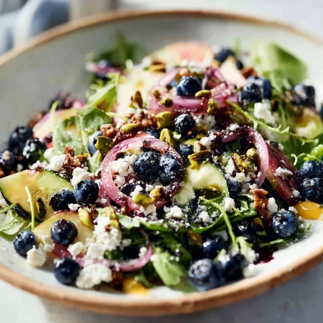 VIBRANT BLUEBERRY PISTACHIO SPRING SALAD WITH FETA