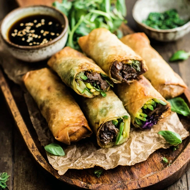 VIBRANT THAI BASIL BEEF ROLLS RECIPE